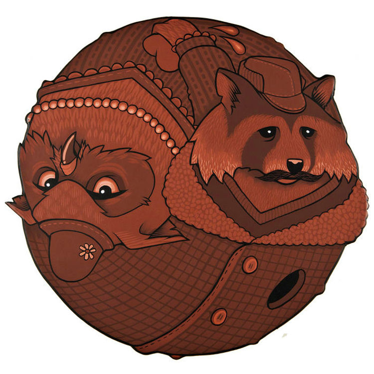 Owl vs Raccoon by Jeremy Fish