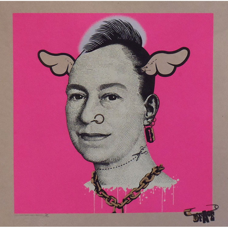 More Punk Than Your Punk - Pink on Card by D*Face (Dean Stockton)