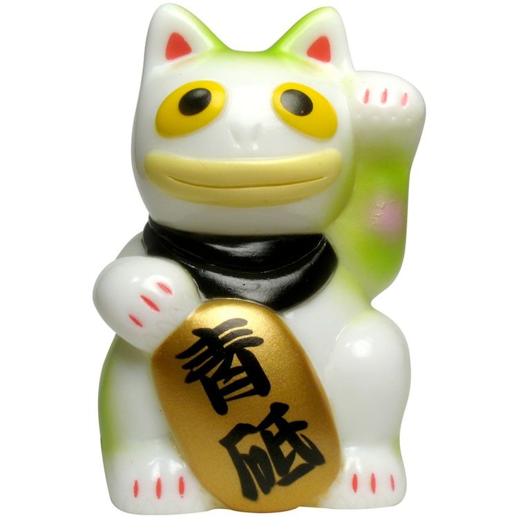 Mini Eel Cat - White w/ Green by Real X Head (Mori Katsura)