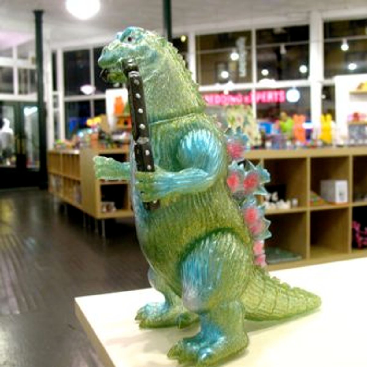 Godzilla - Blue Clear Glitter with Train