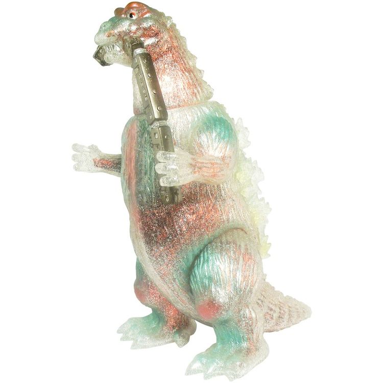 Godzilla w/ Train - Clear Glitter with Foil by Toygraph