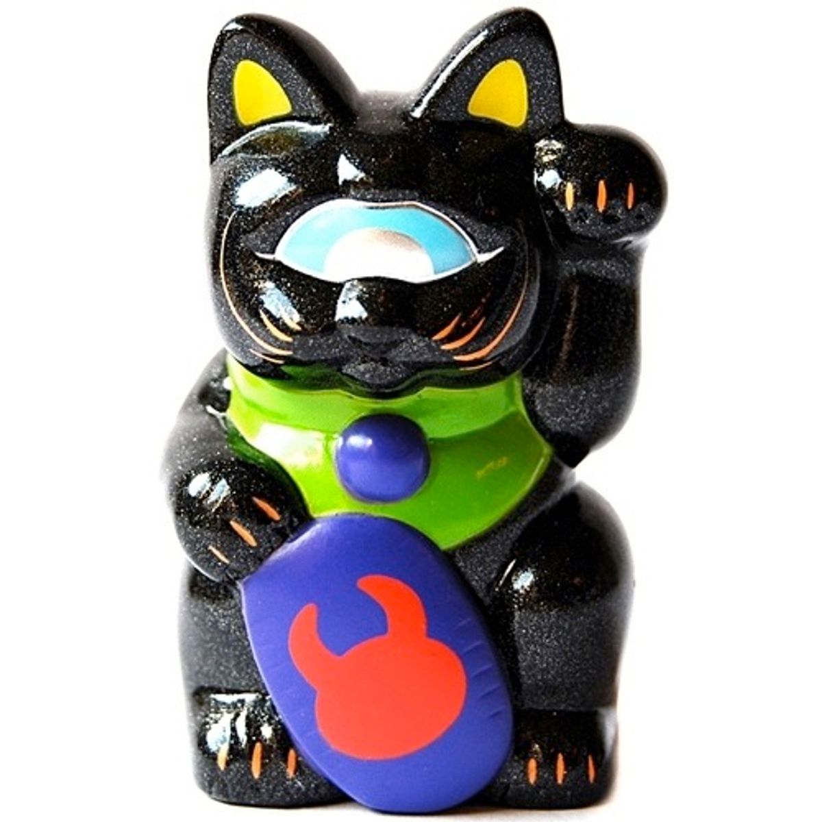 Mini Fortune Cat - Black Sparkle