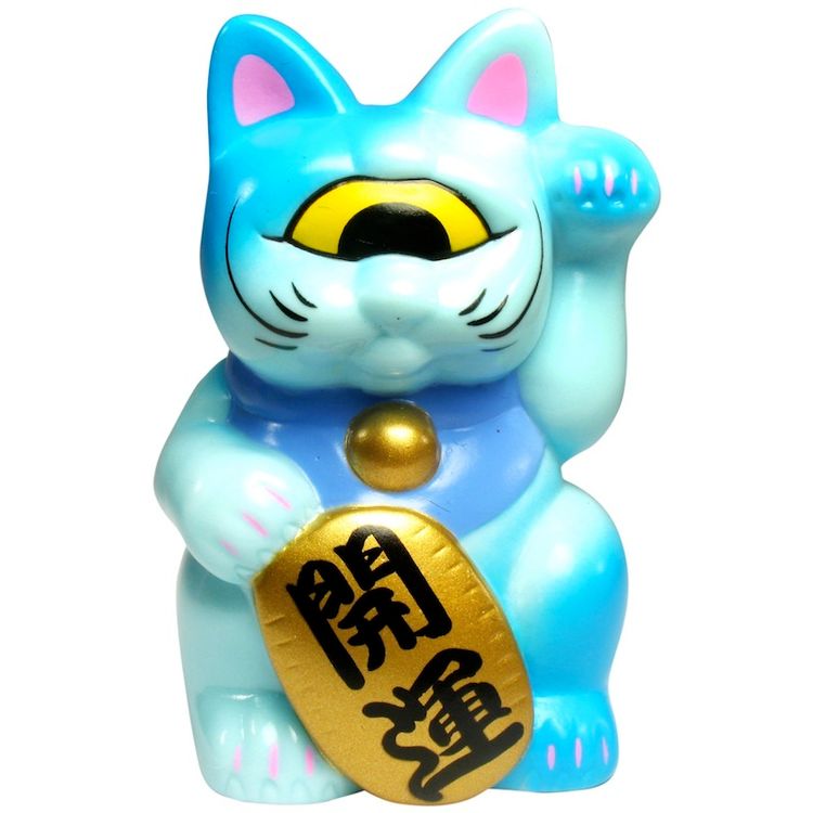 Mini Fortune Cat - Blue Mix by Real X Head (Mori Katsura)