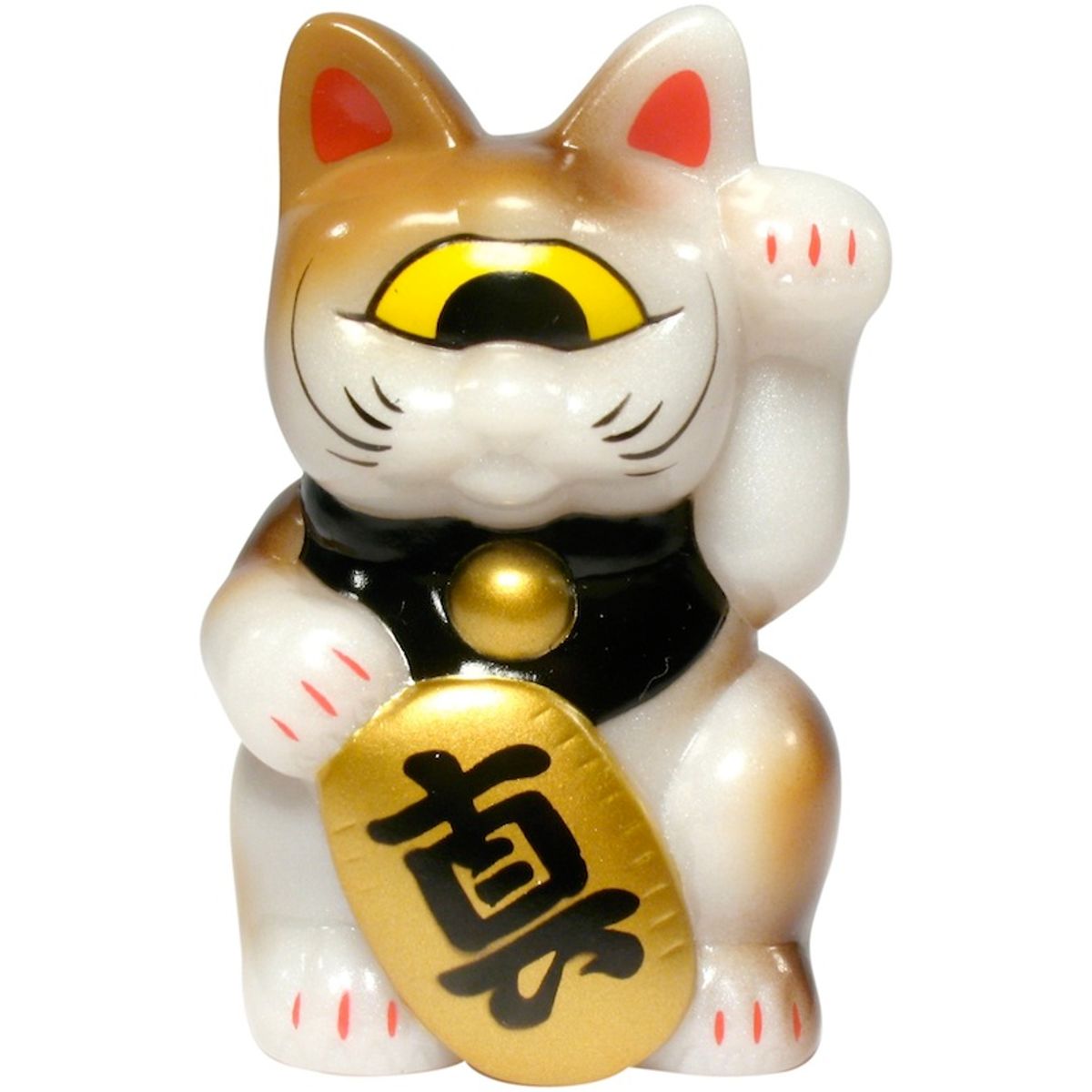 Mini Fortune Cat - White w/ Gold