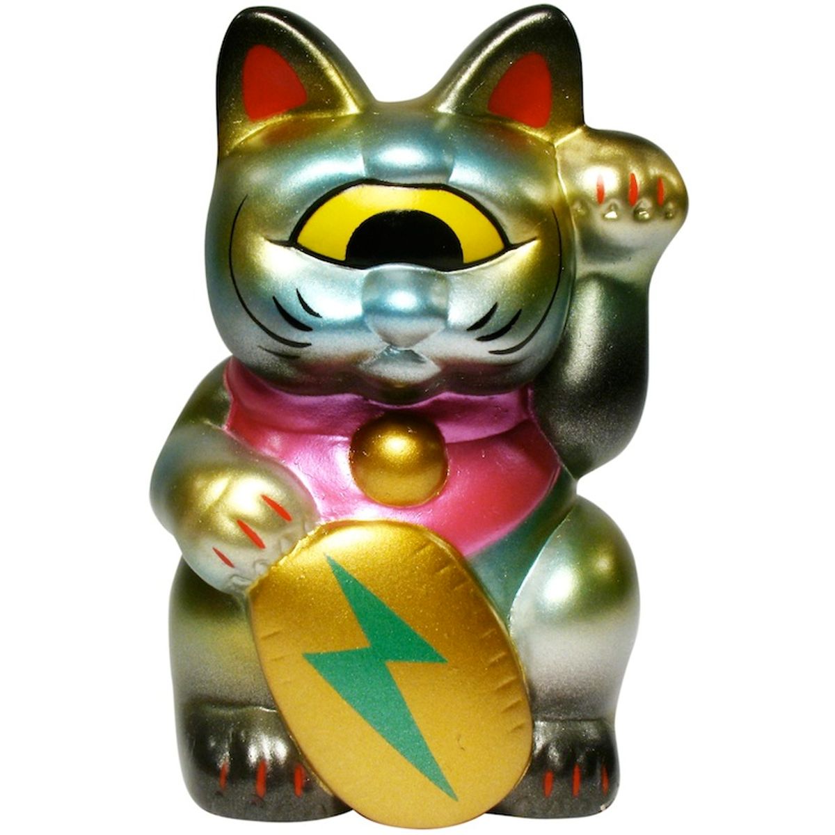 Mini Fortune Cat - Mix w/ Green Lighting Bolt