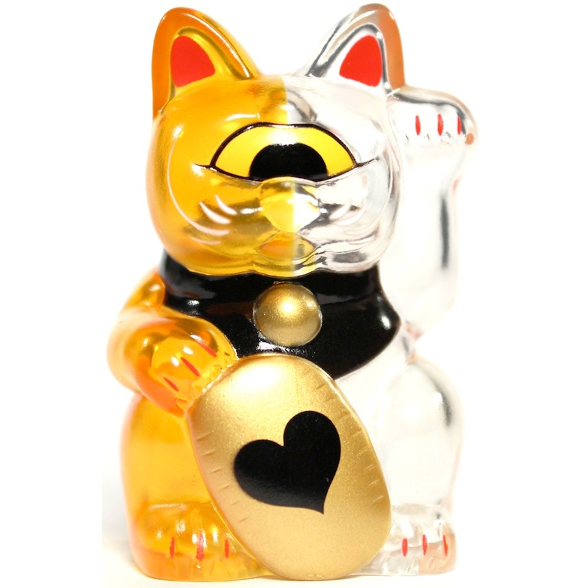 Mini Fortune Cat - Gold/Clear Split
