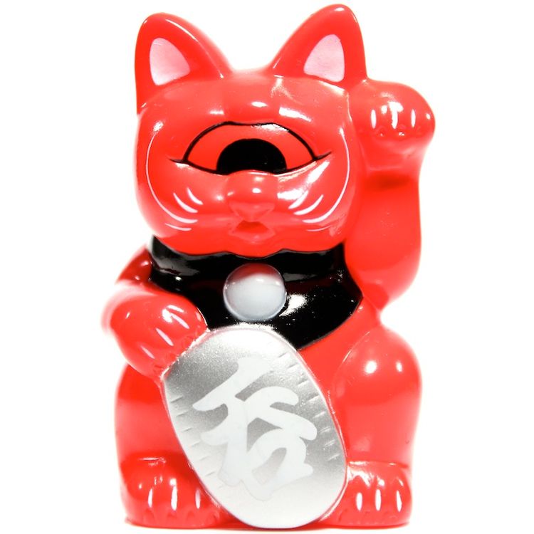 Mini Fortune Cat - Red w/ Red Eye by Fig-lab // datadub
