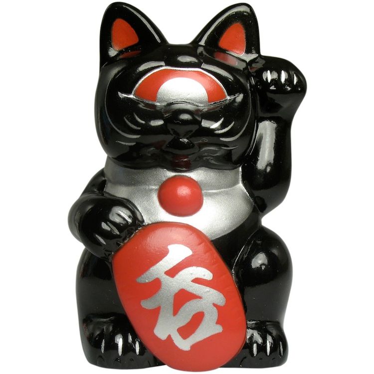 Mini Fortune Cat - Black w/ Red Eye by Fig-lab // datadub
