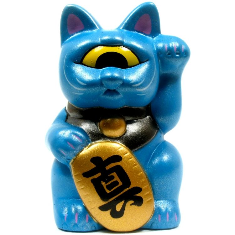 Mini Fortune Cat - Dark Blue by Real X Head (Mori Katsura)