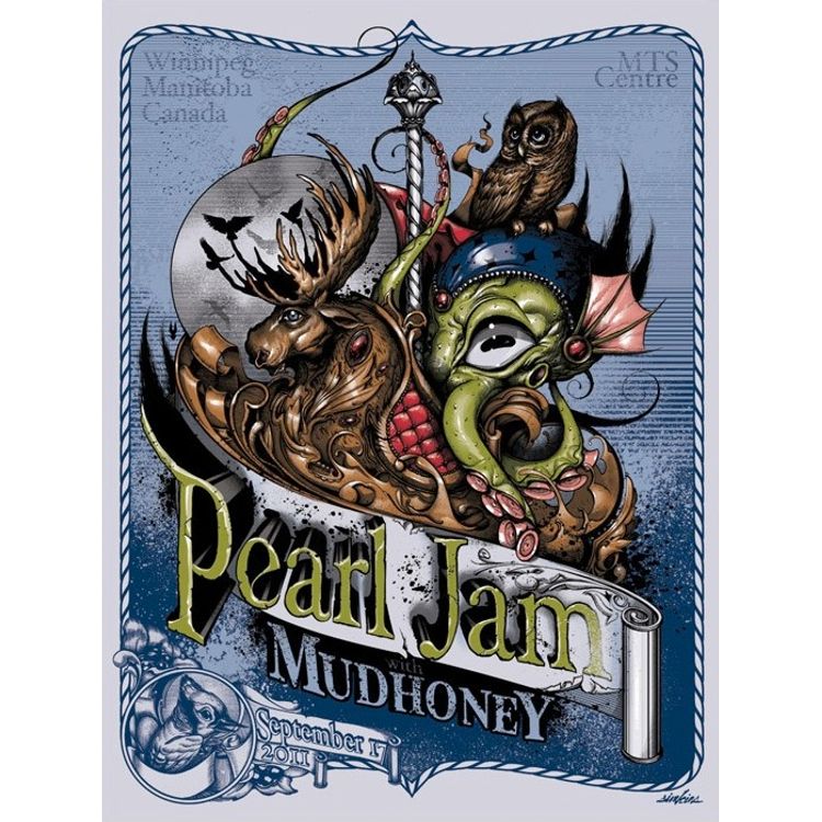 Pearl Jam - Winnipeg, Canada 2011 (Variant) by Craola (Greg Simkins)