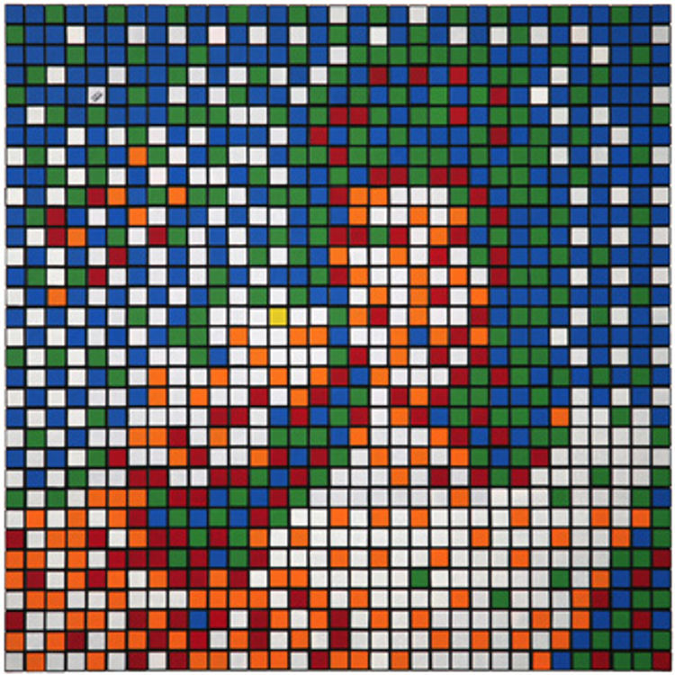 Rubik Pin-up by Space Invader