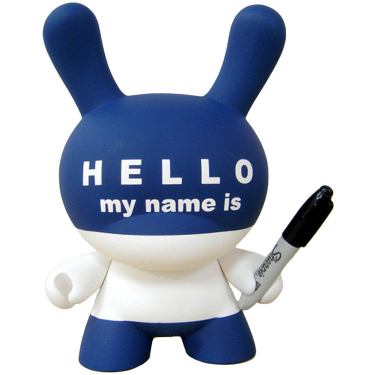 8" Blue Hello My Name Is (HMNI) by Huck Gee