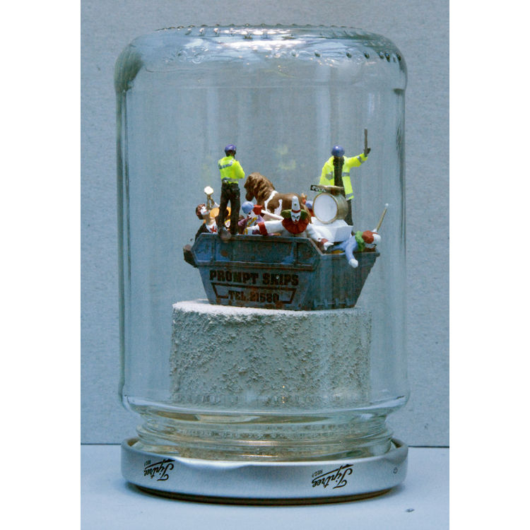 A SKIP FULL OF REVOLUTIONARY CLOWNS.... RIOT by James Cauty