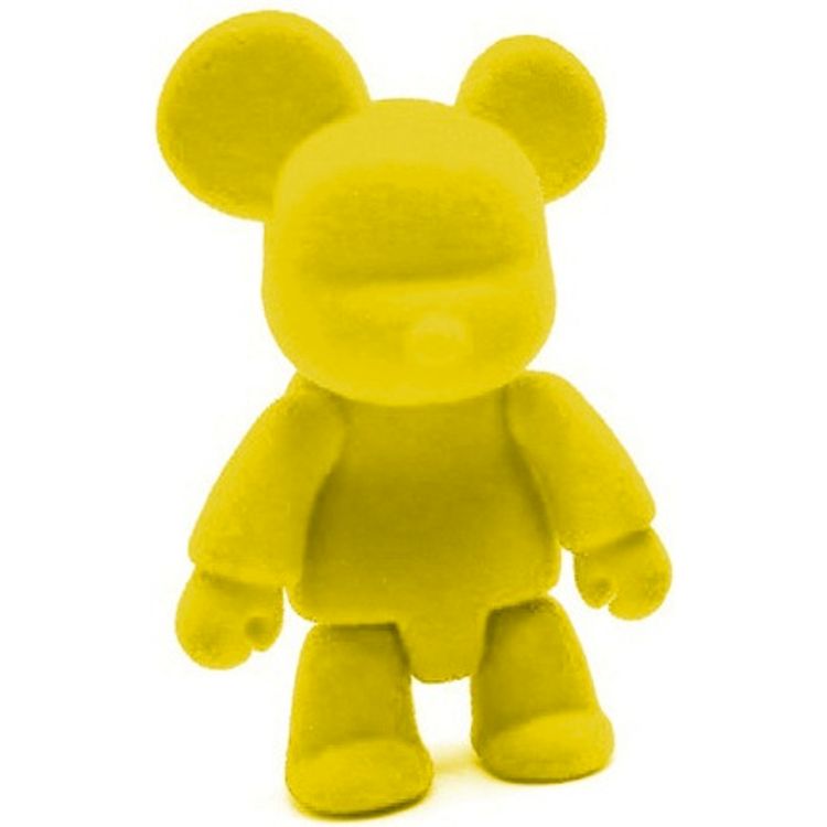 Bear Qee Flocked - Yellow by Toy2r