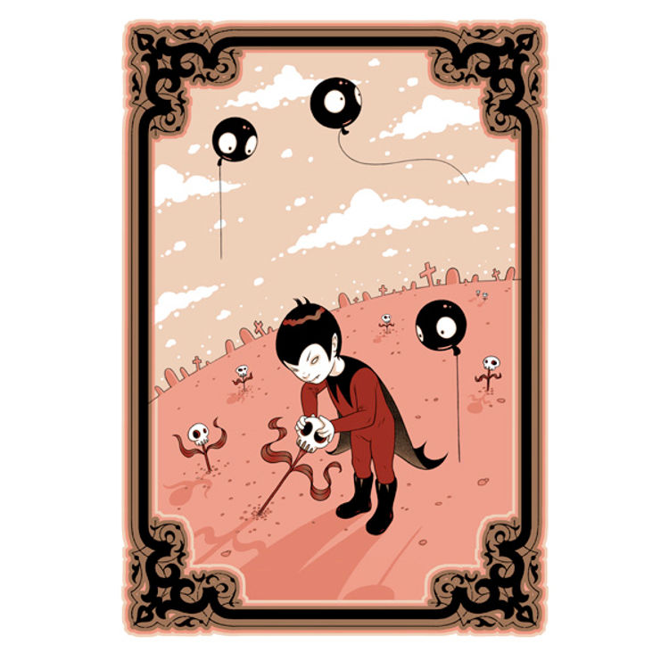 George Picking Skull Flowers by Tara McPherson