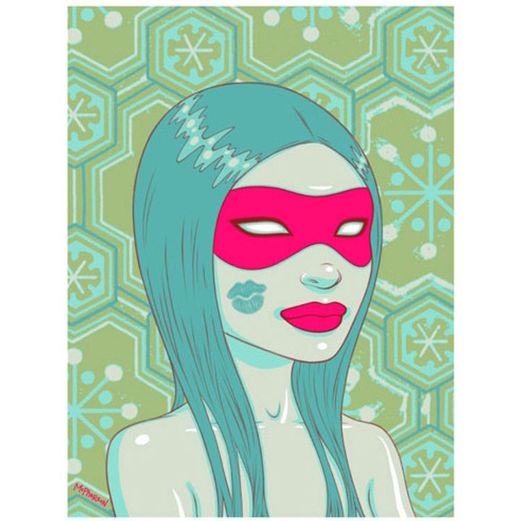 Pink Mask (Blue) by Tara McPherson