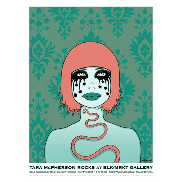 BLKMRKT Exhibition poster by Tara McPherson