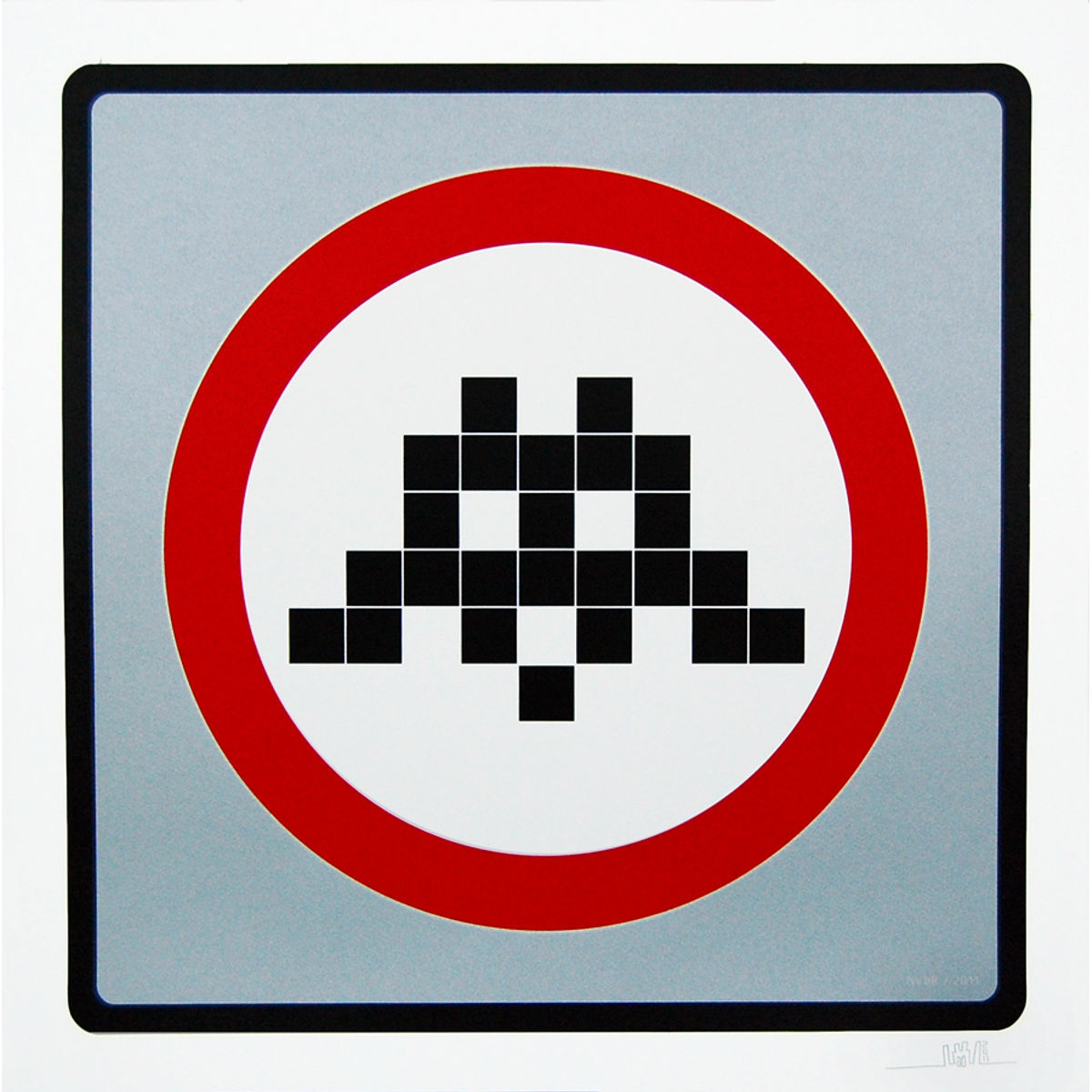 Warning Invader (Silver Variant)