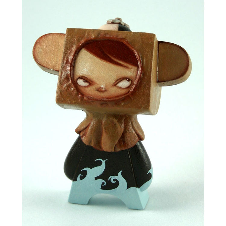 Boy with bear hood, beanie by Kathie Olivas