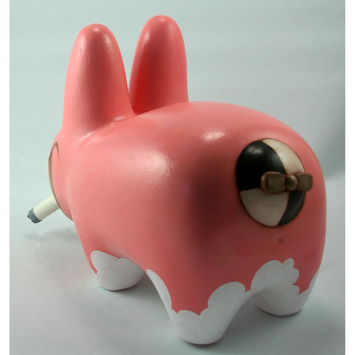 Smoking Boy in Pink Rabbit Suit, with ass beanie