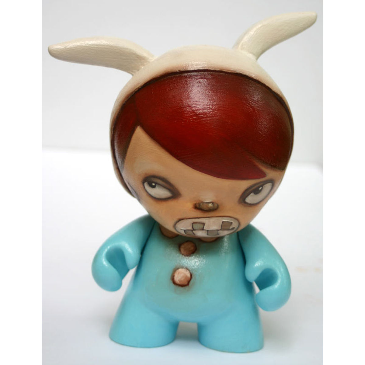 Girl with rabbit hood, blue