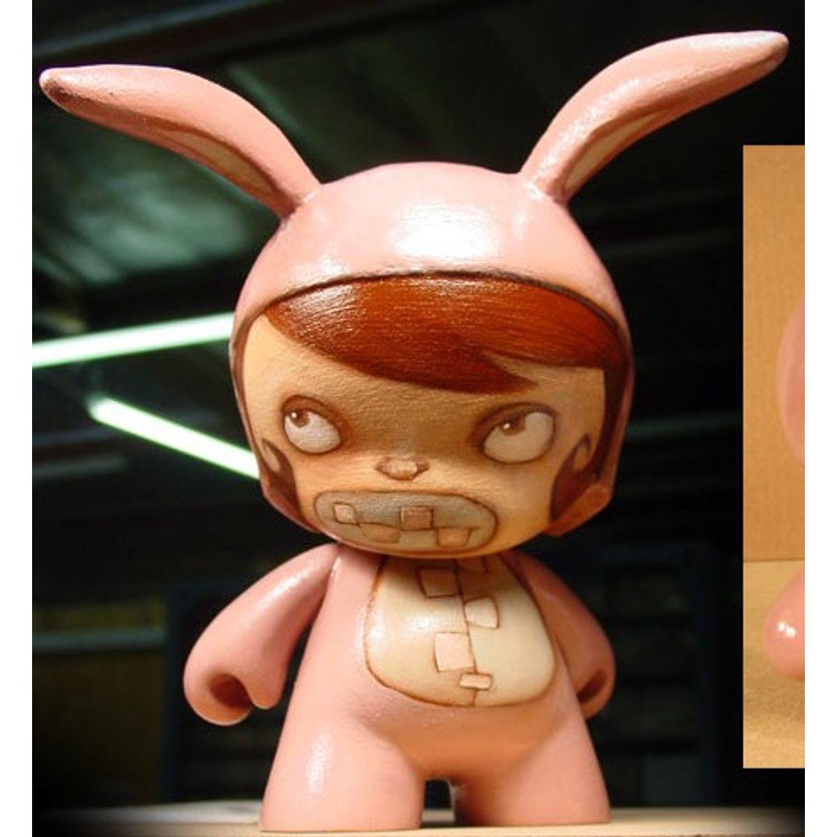 Girl in Rabbit suit, zipper smile