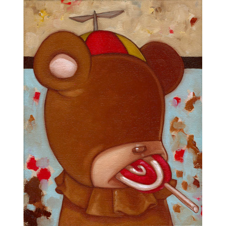 Blind bear boy, lollipop by Kathie Olivas