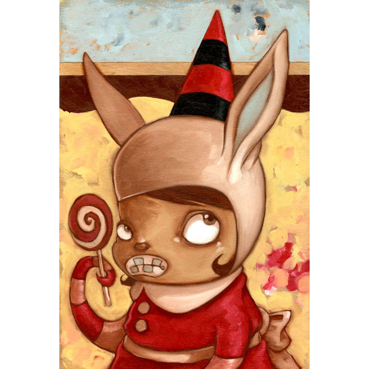 Squid girl with rabbit hood, lollipop