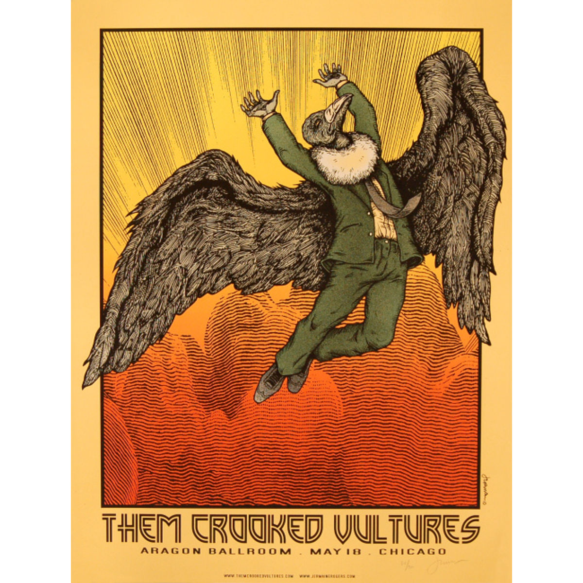 Them Crooked Vultures - Chicago, IL 2010 - Yellow Variant