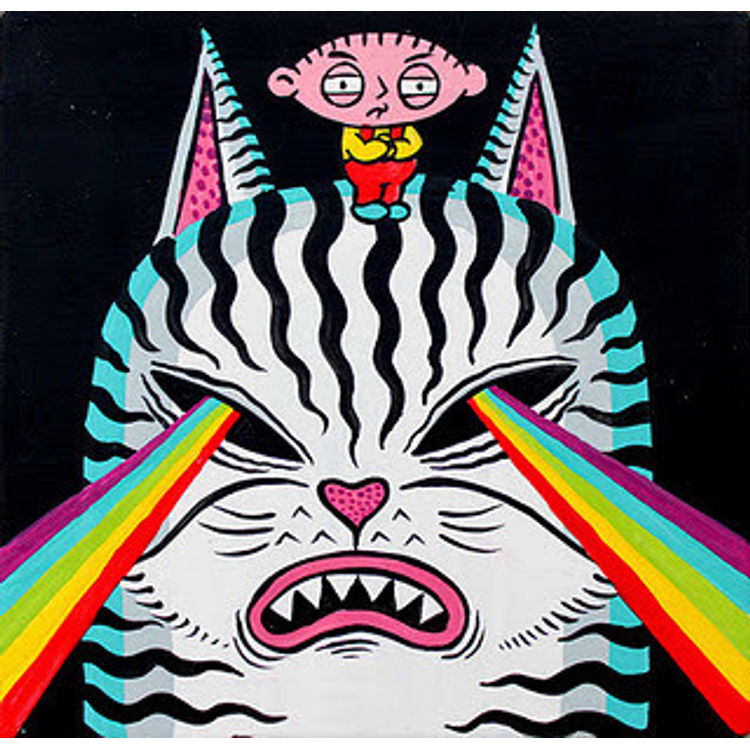 Stewie Ain't Impressed With Laser Cat by Alex Chiu