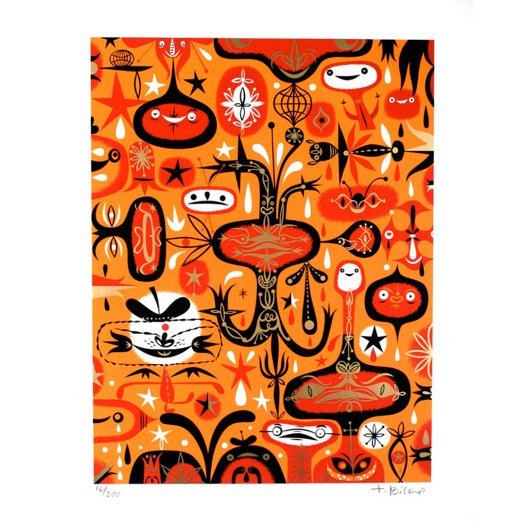 Flaming Ghost Blossom by Tim Biskup
