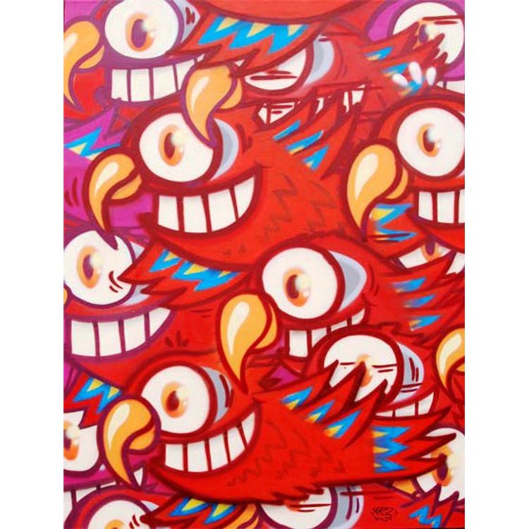 Flying with Red Guacamayas by El Pez