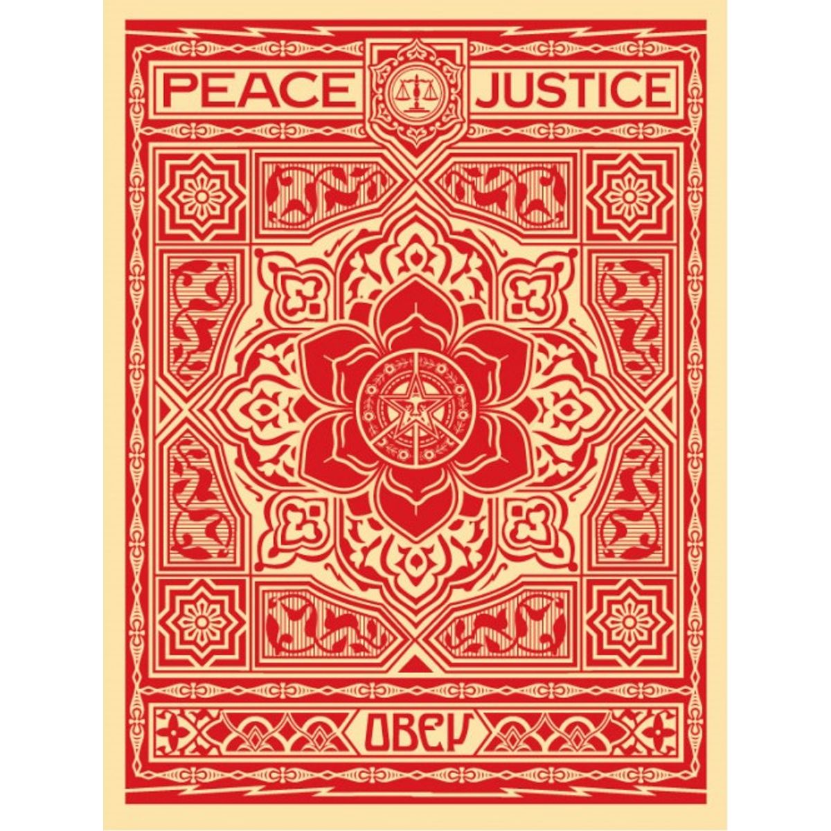 Obey Peace and Justice Ornament - Red