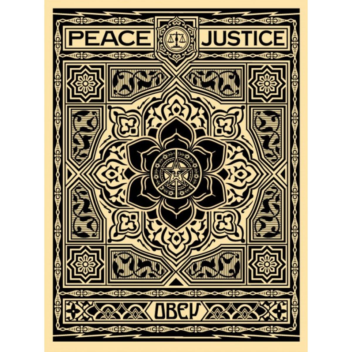 Obey Peace and Justice Ornament - Black