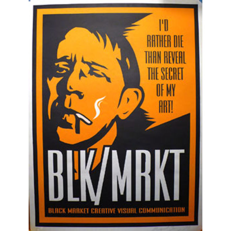 BLK-MRKT I'd Rather Die (1997) by Obey Giant (Shepard Fairey)