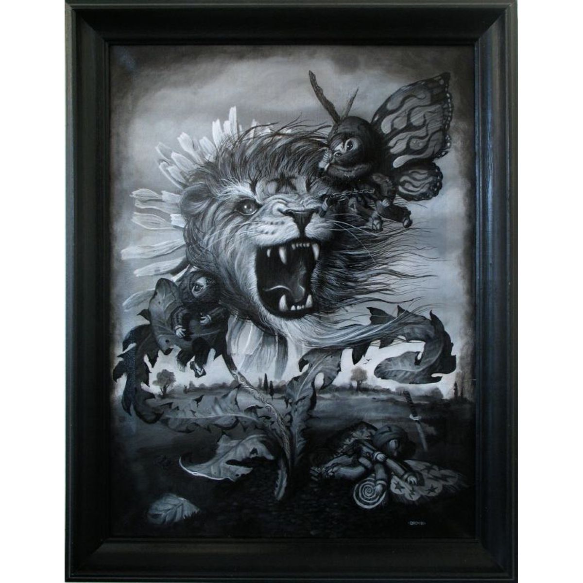 Still Life with Dandy Lion and Butterflies