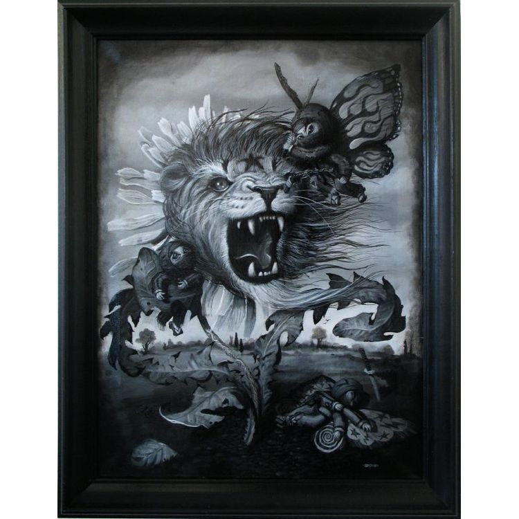 Still Life with Dandy Lion and Butterflies by Mark Brown