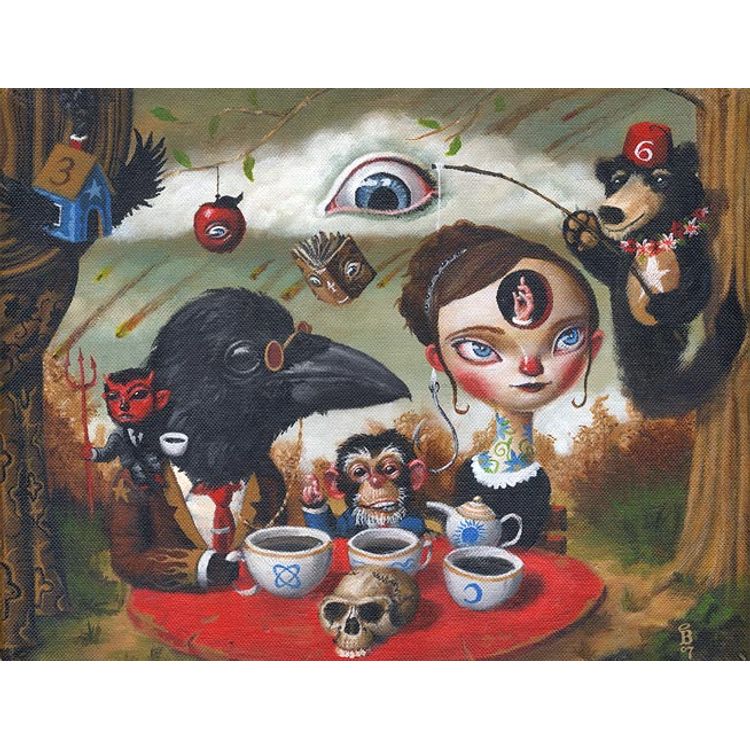 Tea with Monkey and Crow by Mark Brown