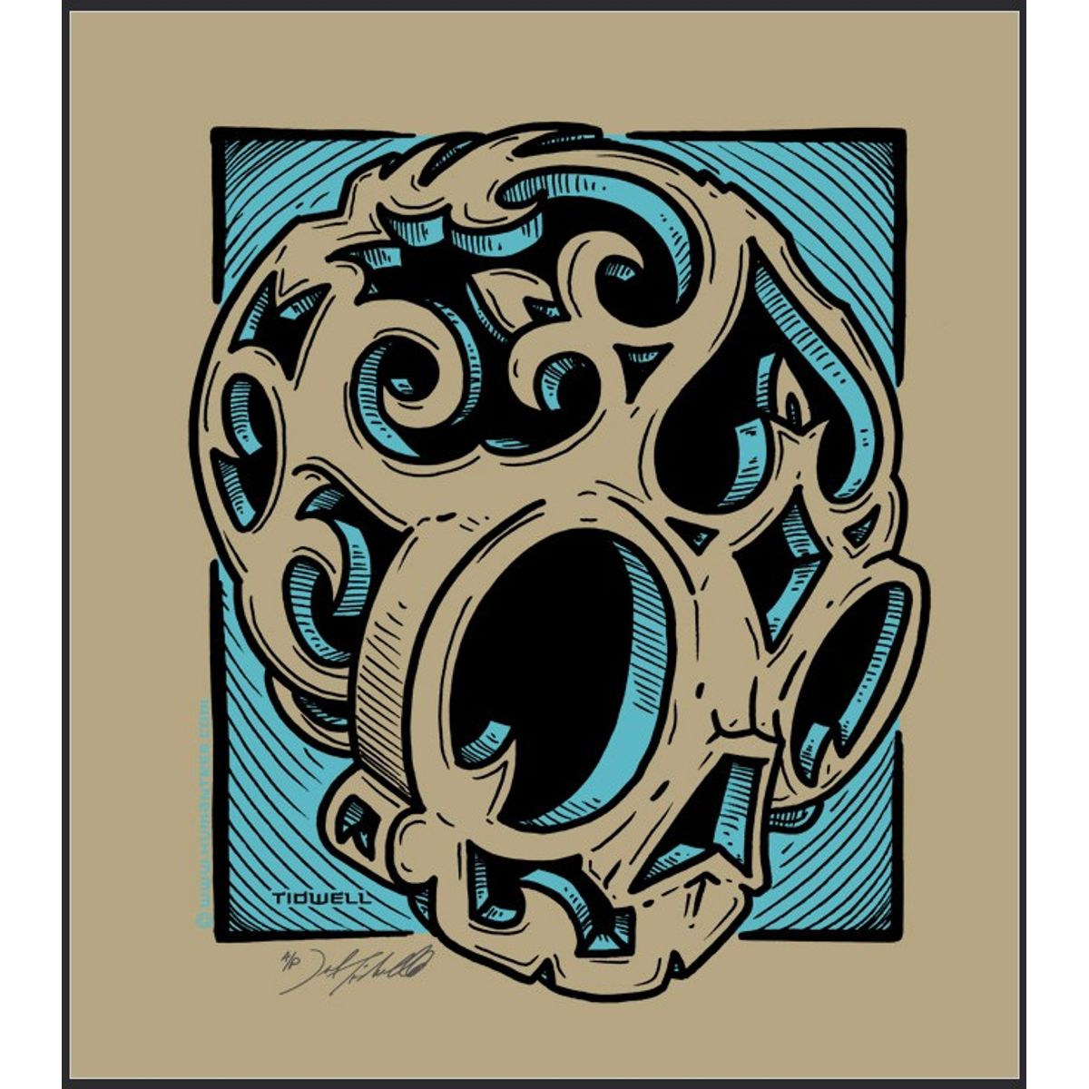 Tidwell Carved Skull - Blue