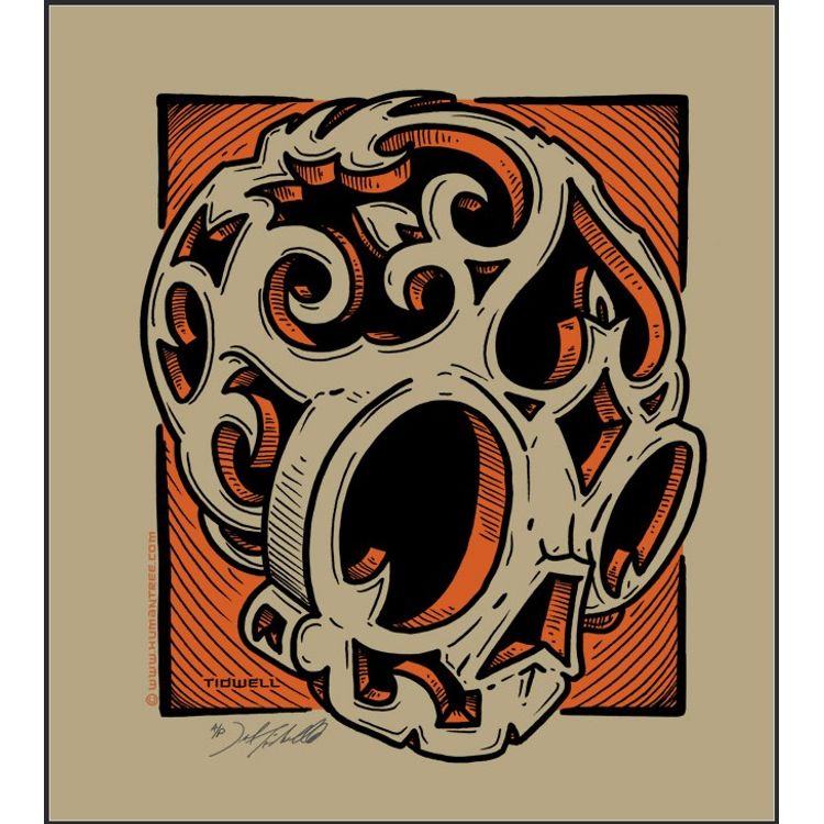Tidwell Carved Skull - Orange by Jeral Tidwell