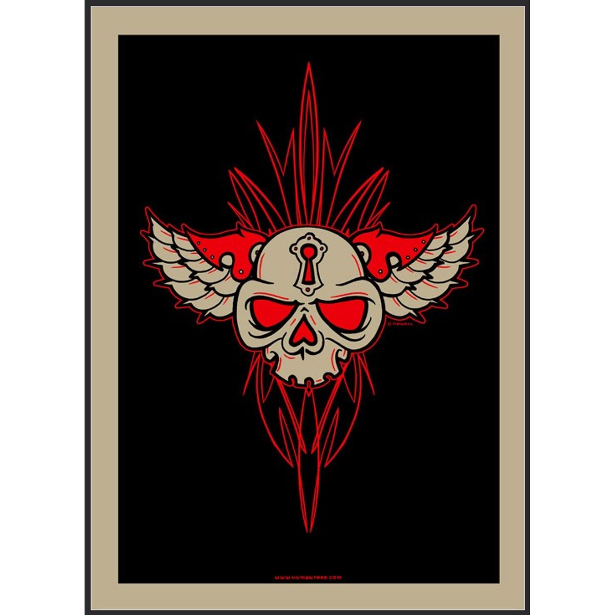 Key Hole Skull w Pinstripes