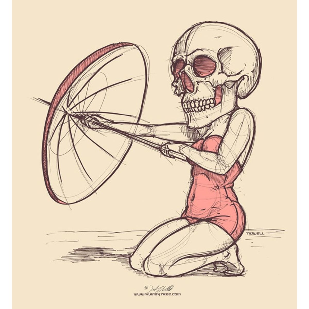 Skull Girl On The Beach