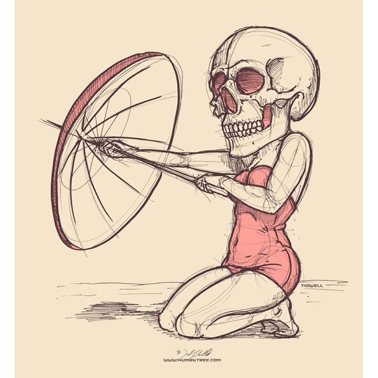 Skull Girl On The Beach by Jeral Tidwell