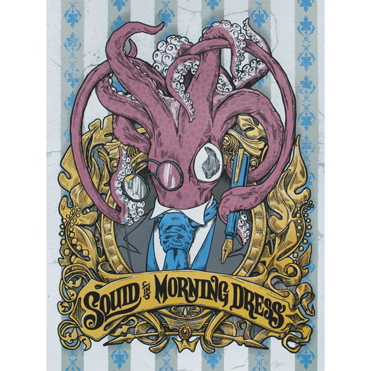 Squid in Morning Dress (Steel Blue)