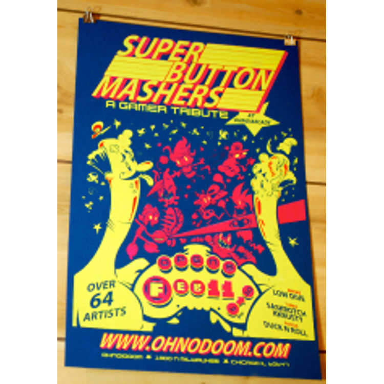 Super Button Mashers gig poster by Max Bare