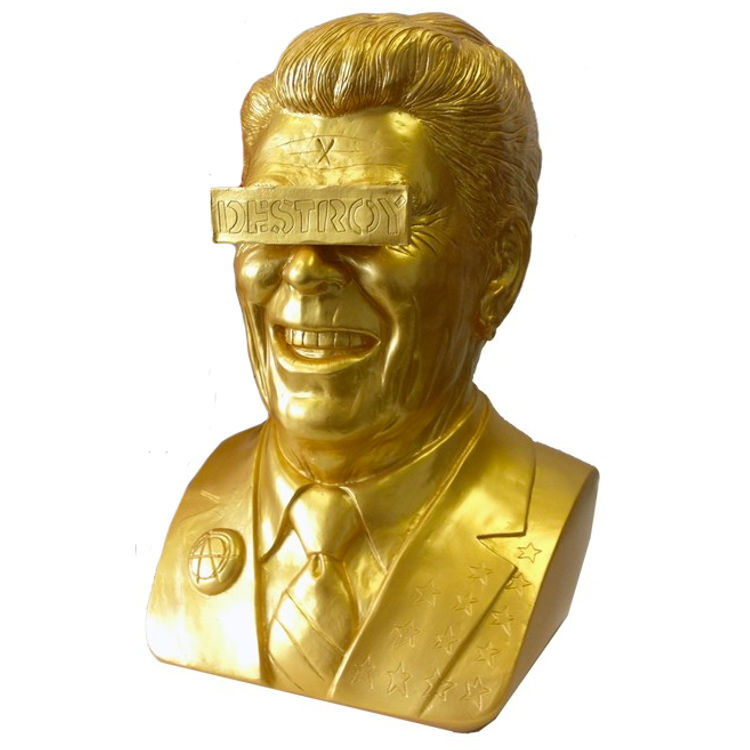 Gipper Reagan Bust - Gold by Frank Kozik