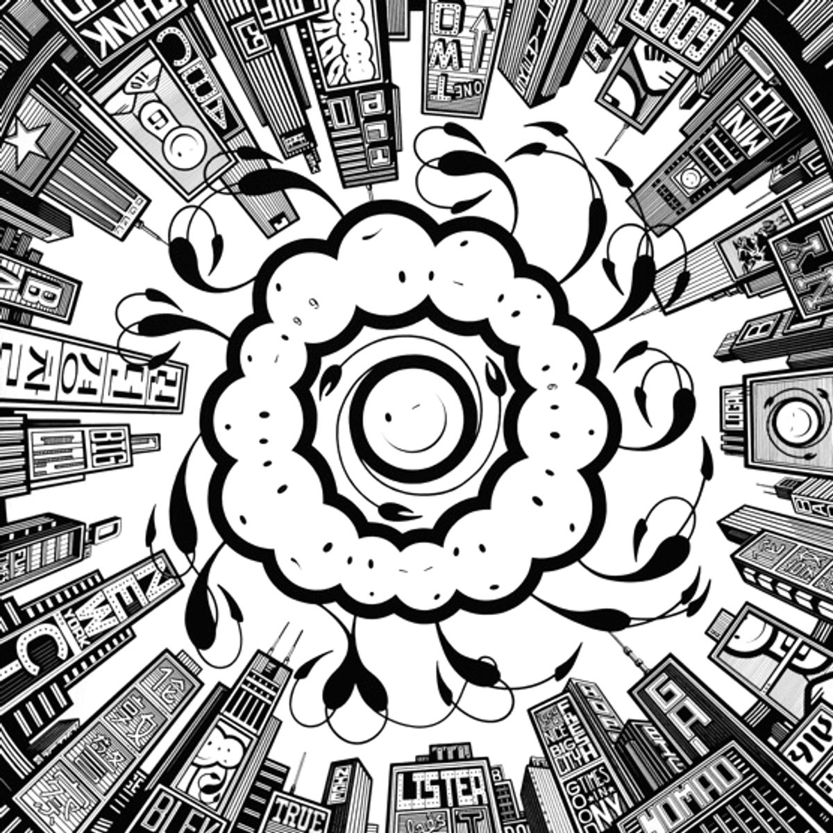 The circle of truthfulness hovering over Manhattan