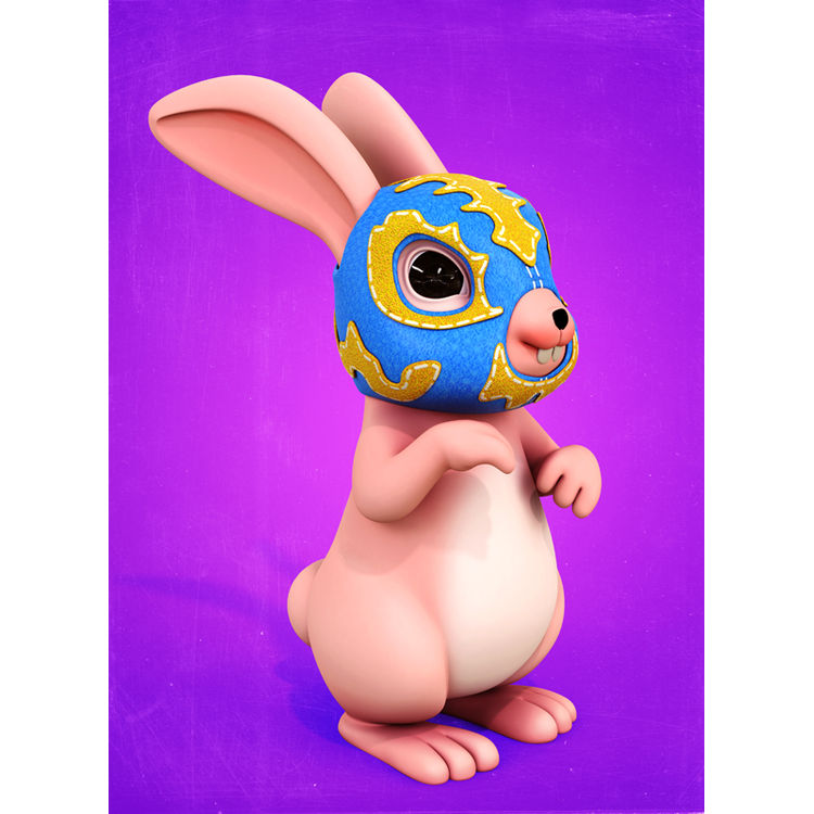 Lucha Rabbit-Pink Sister by Theodoru (Teodoru Badiu)