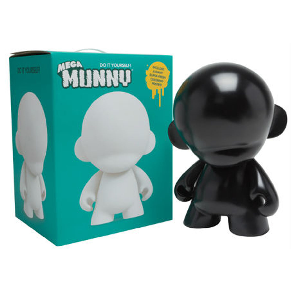 18" Glossy Black DIY Mega Munny