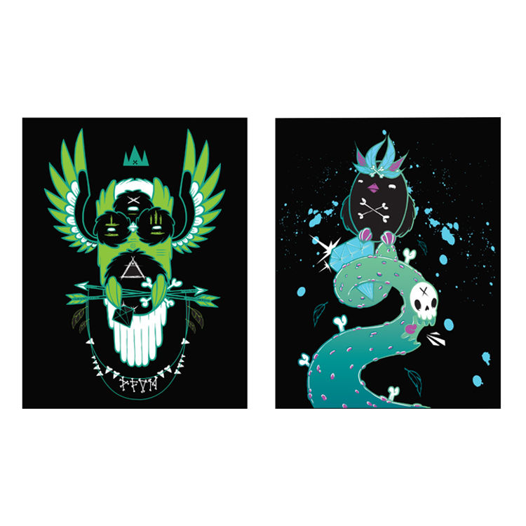 Owl & Crow by Peekaboo Monster